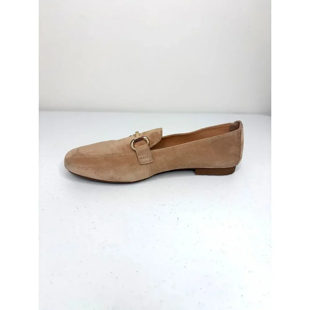 Joie Suede Horsebit Loafers Women's Sz 7.5 Tan Classic Chic Preppy Career